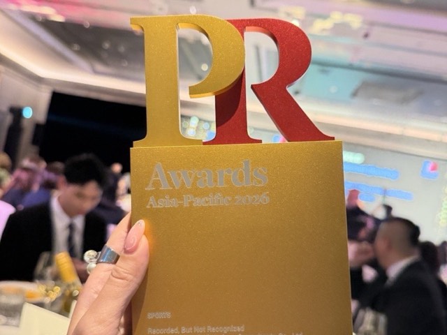 讓台灣運動員的故事躍上國際！創紀錄獎榮獲 2026 PR Awards Asia-Pacific 亞太公關大獎「金獎」肯定